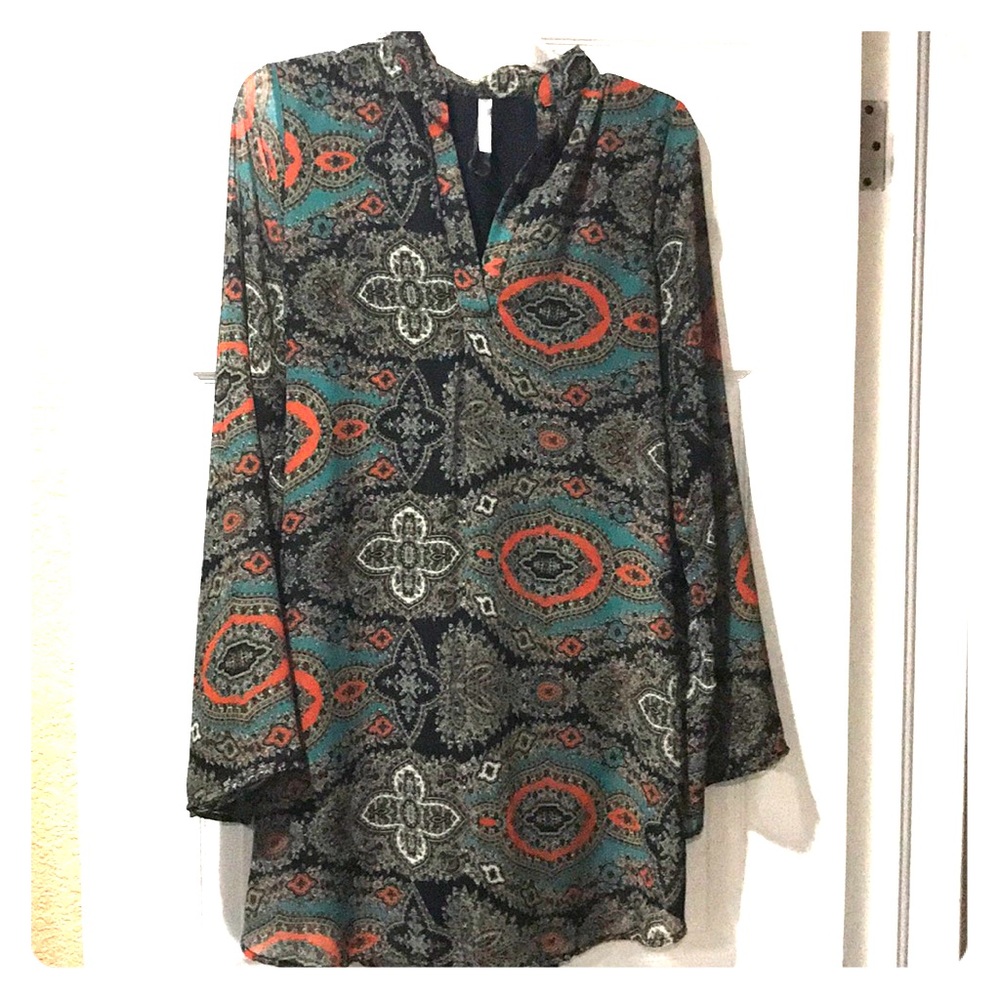 Black, Green, Rust Yahada Tunic.